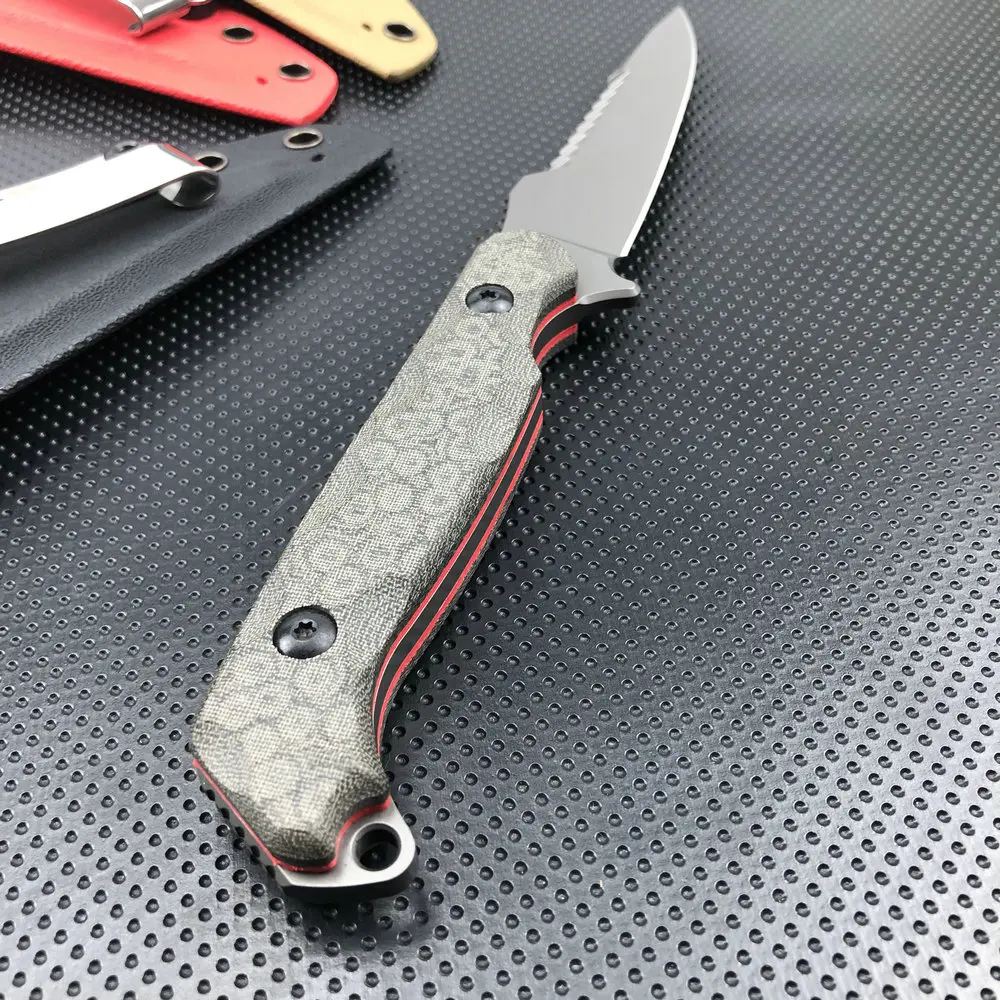 Cuchillo táctico Trskt 440c, cuchillos para acampar al aire libre, cuchillo de caza, herramienta Edc, mango de lino con Kydex, envío directo