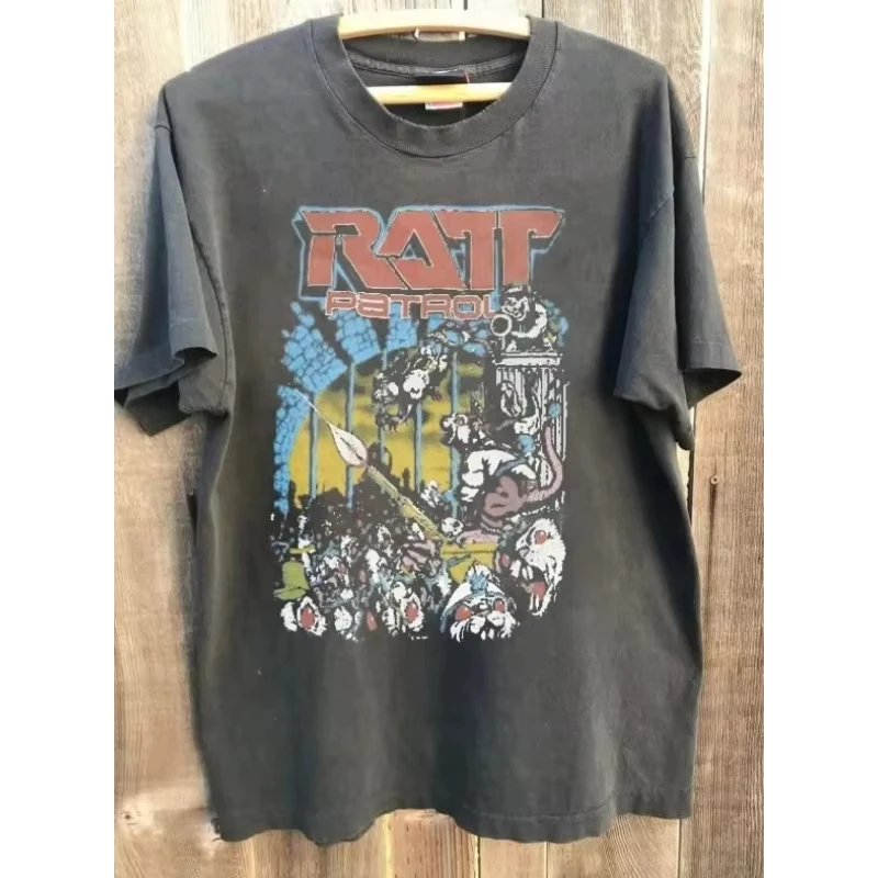 RATT 1984 Out of The Cellar Tour Pattern T Shirt Men's Clothing Women Summer Printed Pure Cotton T-shirt High-quality Streetwear
