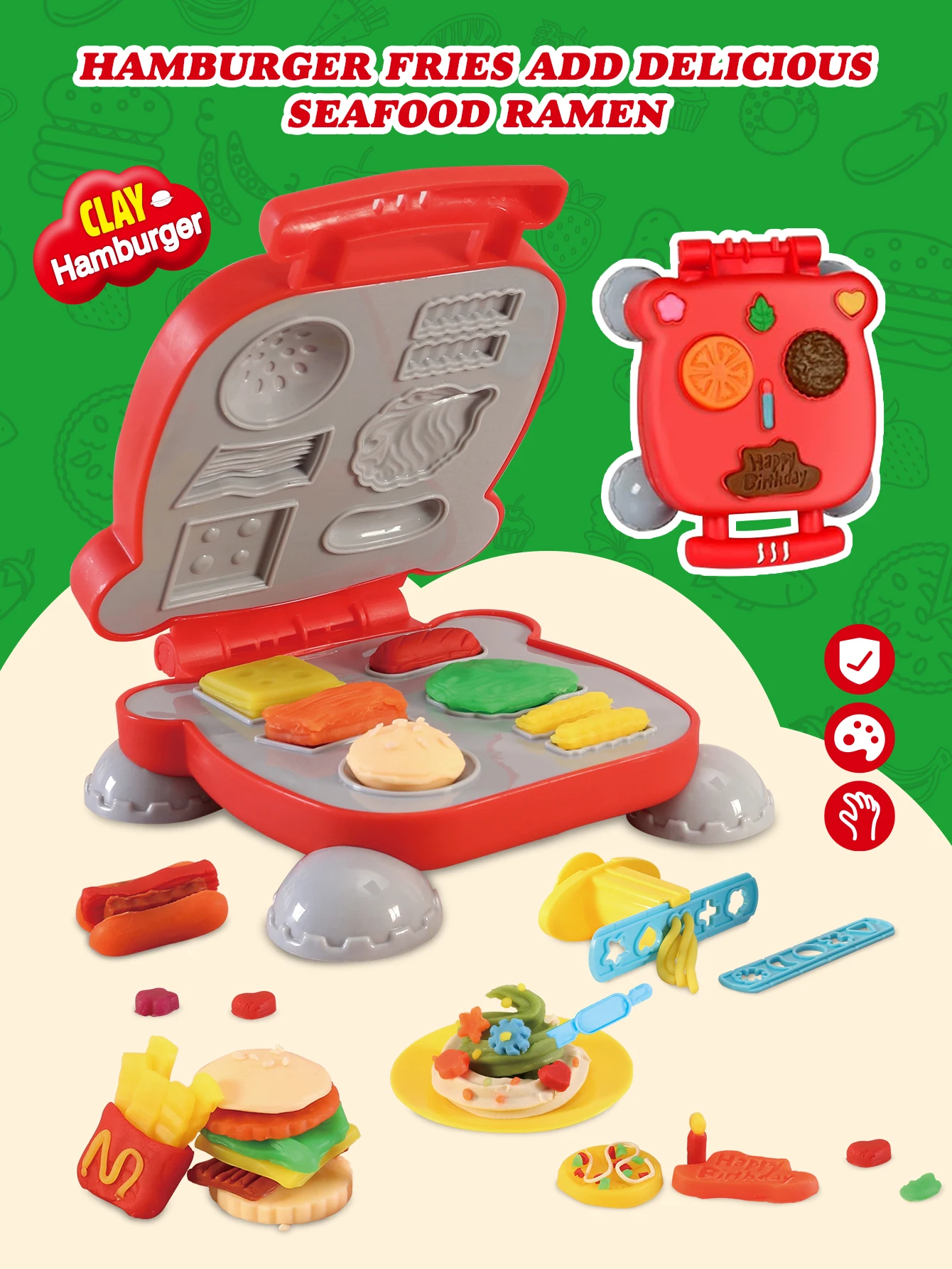 

Забавный глиняный набор для гамбургеров, картофель фри для гамбургеров своими руками, открытие творческого мира еды