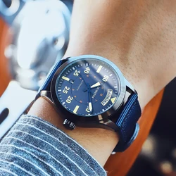 Free Shipping OCHSTIN Pilot Watches Men Automatic Mechanical Day Date Army Sports Quick Release NATO Nylon Strap Male Clock Gift