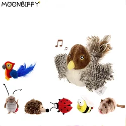 Hot Sell New Cat Toy Sparrow Shaped Funny Bird Simulation Sound Toy Pet Interactive Sounding Plush Doll Pet Supplies Accessories