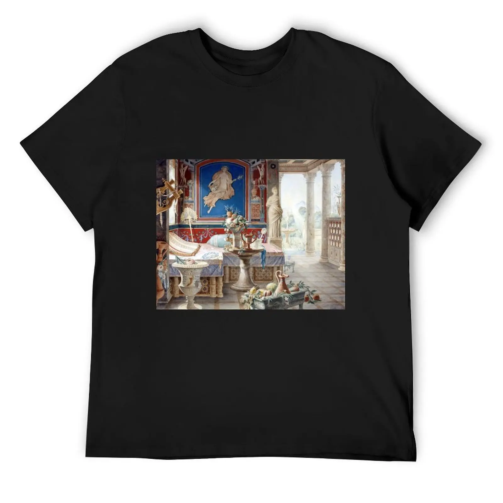 Félix Duban Architectural Fantasy in the Style of Pompeii T-Shirt oversized t shirt mens fashion