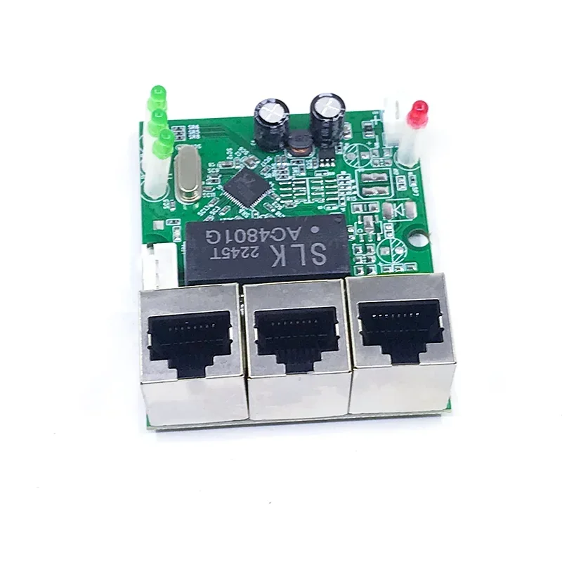 Mini PCBA 4Ports Industrial switch module 10/100Mbps  5V 12V 15V 18V 24VLightning protection 4KV Anti static 4KV