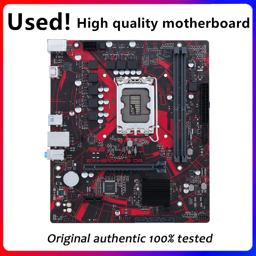 Used For Asus EX-H610M-V3 D4 H610M-V3 Original Desktop For Intel H610 DDR4 Motherboard LGA 1700 Support 12400F 12400 i3 12100F