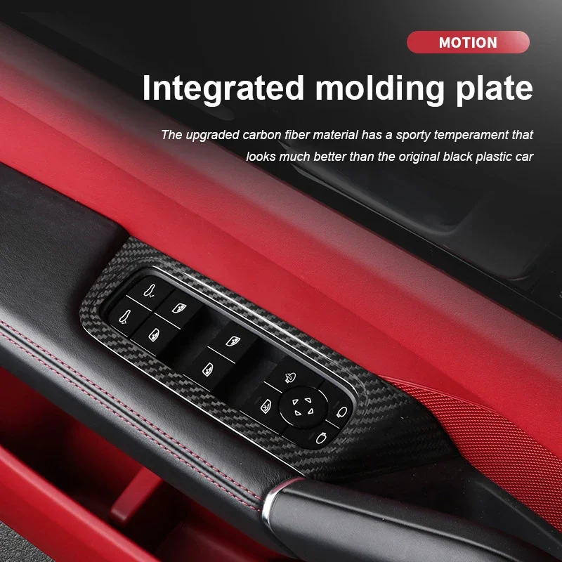 สำหรับ Porsche Cayenne 2018 2019 2020 2021 2022 2023 2024 กรอบตกแต่งภายในรถยนต์ที่ทำจากคาร์บอนไฟเบอร์แท้