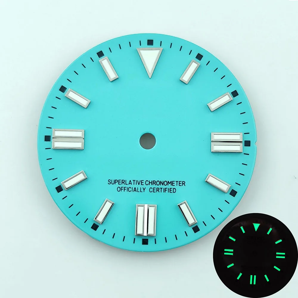 NH35 dial NH36 dial Watch dial S dial Green Luminous dial Suitable for NH35 NH36 movement watch accessories Watch repair tool