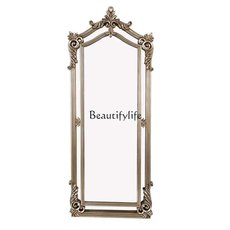 

Z.European carved retro style full-length mirror clothing store fitting mirror hair salon living room home