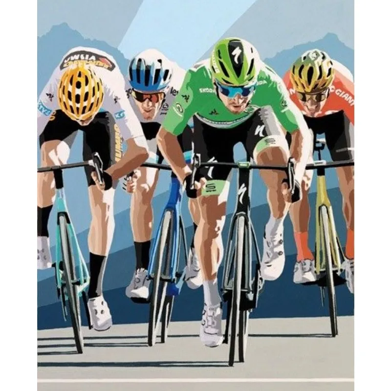 

Набор для алмазной мозаики «Велогонки», полный квадрат, Pintura De Diamantes, велосипедисты, спортивный декор для стен, тема велосипеда, полуфабрикат