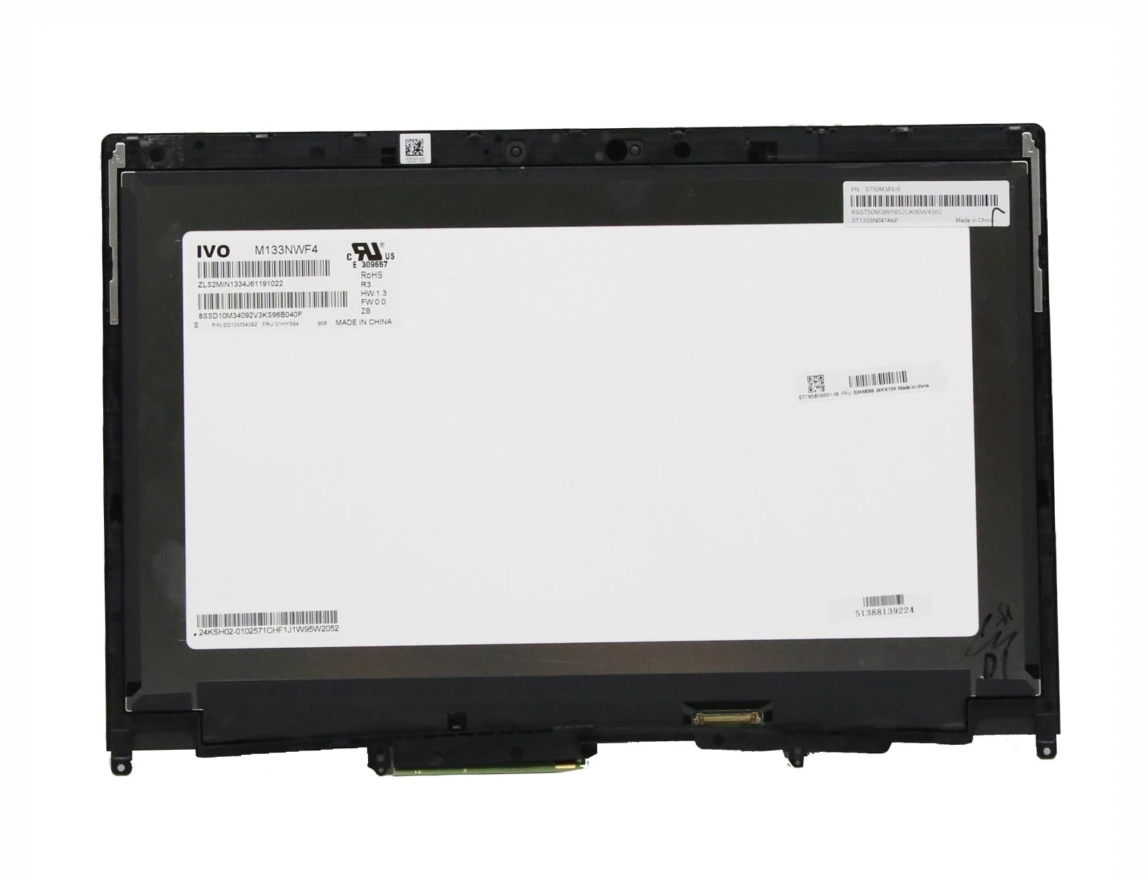 Imagem -02 - Lcd Touch Screen Assembly para Thinkpad X380 Yoga ir Fhd Novo Original 02da172 02hm099 02da171