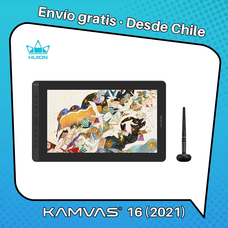 mesa digitalizadora huion kamvas 16 tablet grafico 156 polegada tela de desenho monitor pen display suporte android phone usb 31 gen 2023 versao 01