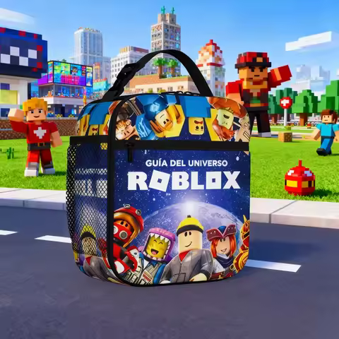 New Game ROBLOX Cartoon Character Large Capacity Lunch Box Insulated Bag Outdoor Picnic Waterproof Hand-held Lunch Bag