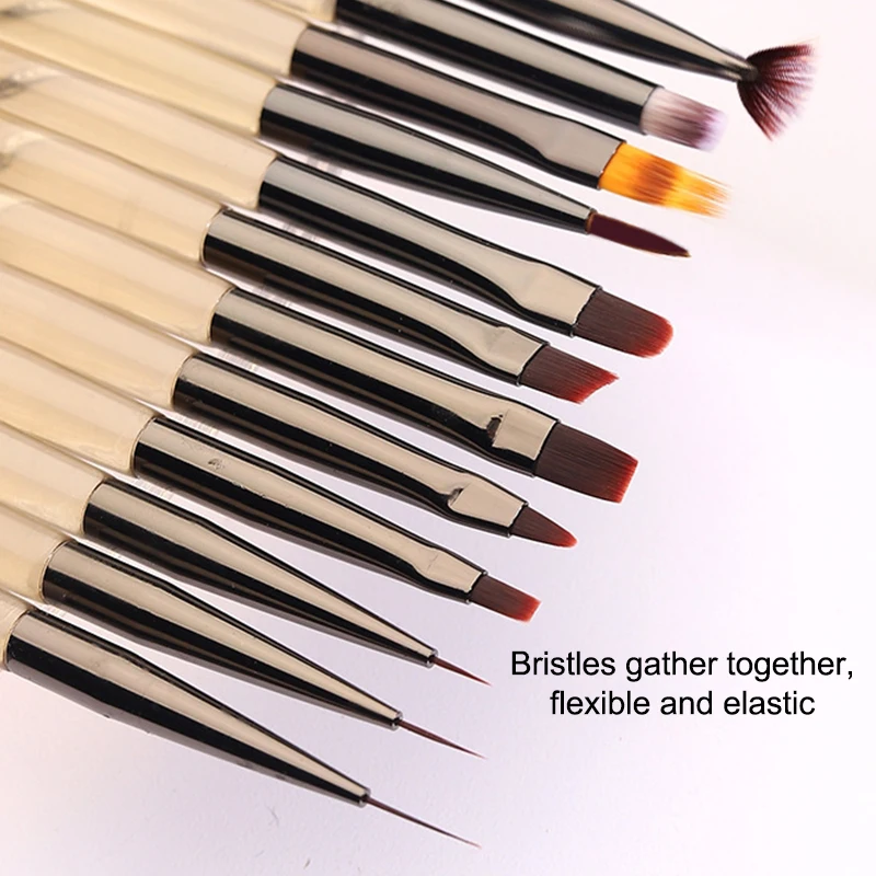 الأشعة فوق البنفسجية هلام مسمار فرشاة فنية الاكريليك رسم اللوحة الخط الفرنسي/زهرة القلم الأظافر تلميح التدرج بناء العلاج بالضوء فرشاة مانيكير