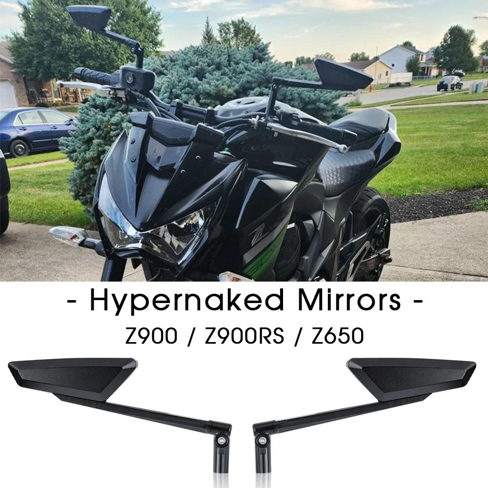 for KAWASAKI Z650 Z900 Hypernaked Mirrors Z1000 Z800 Z750 Z650 Accessories ZH2 1000 Adjustable Side Rearview Z 900 Z900RS