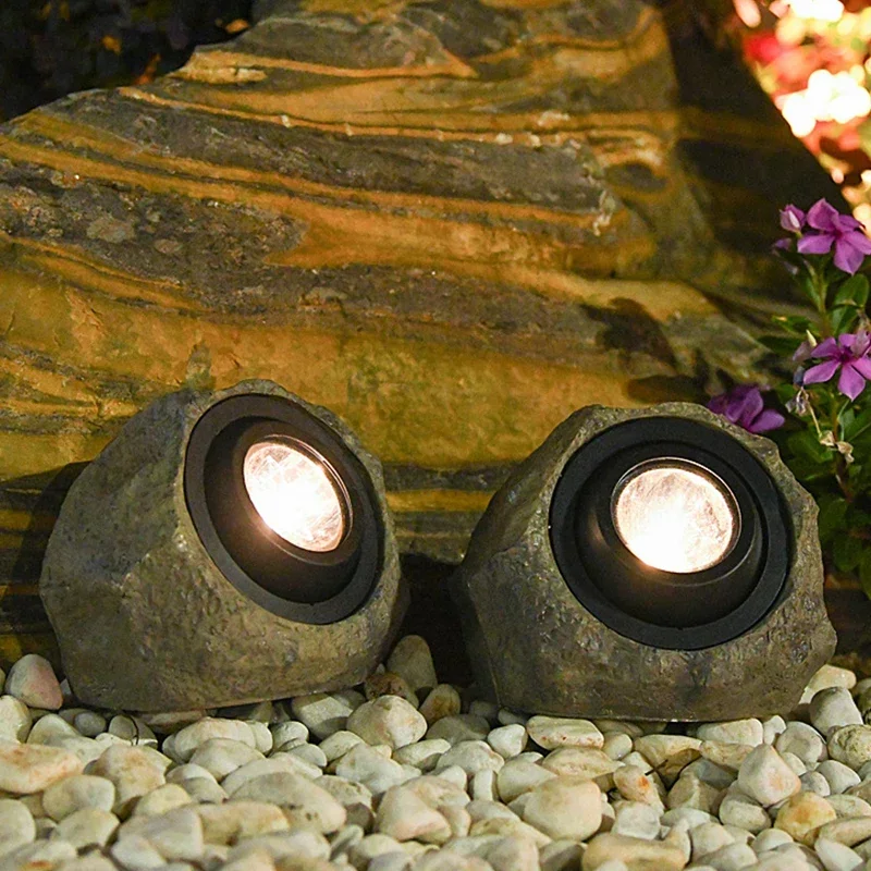 Creative Simulation Stone Solar Courtyard Light LED Spotlight Waterproof IP65 Lighting 600MAH Garden Lawn Decoration Spot Light