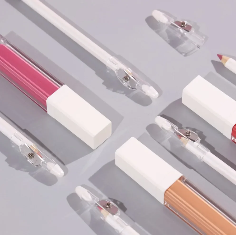 ฉลากส่วนตัวแต่งหน้ามังสวิรัติขายส่ง 21 สีลิปกลอสชุด Sharpener Transfer Proof Matte 2 ชิ้นโลโก้ที่กําหนดเองแต่งหน้า