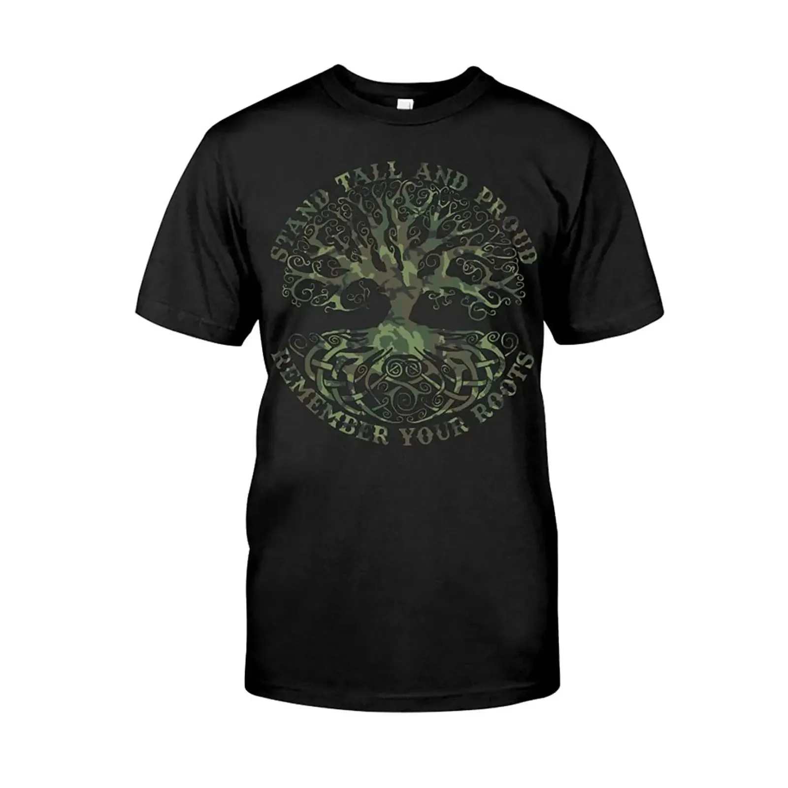 BBYOUTH T-shirt Unisexe Imprimés Viking Nordique Scandinave Été Coton Couleur Unie Manches Courtes Vintage Délavé