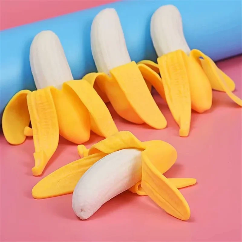 Banana macia anti-stress para crianças e adultos, brinquedo mole e complicado, criativo e engraçado, presentes de Halloween, 5 unid