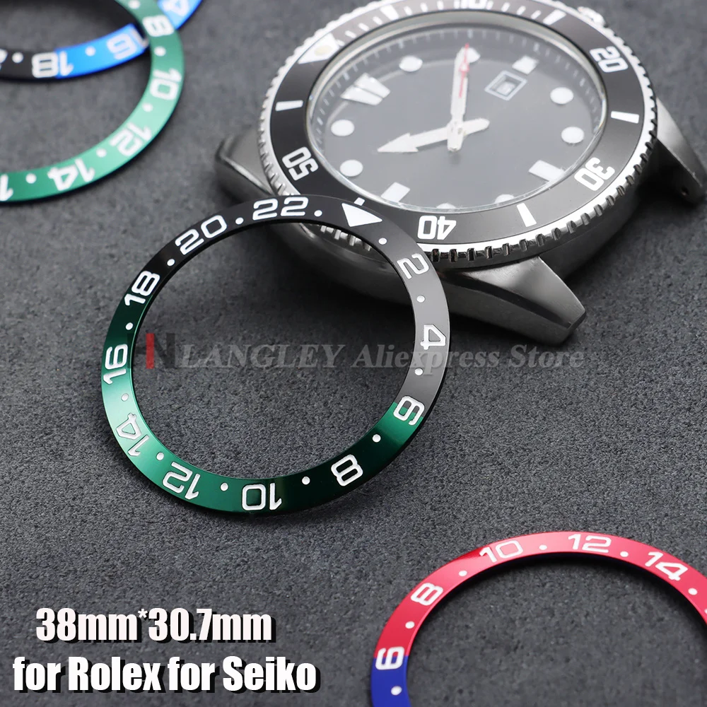 38mm*30.7mm Alloy Watch Bezel for 40mm Watch Case NH35 NH34 SUB GMT Diving Men Watch Accessories Replace Watch Bezel Insertions