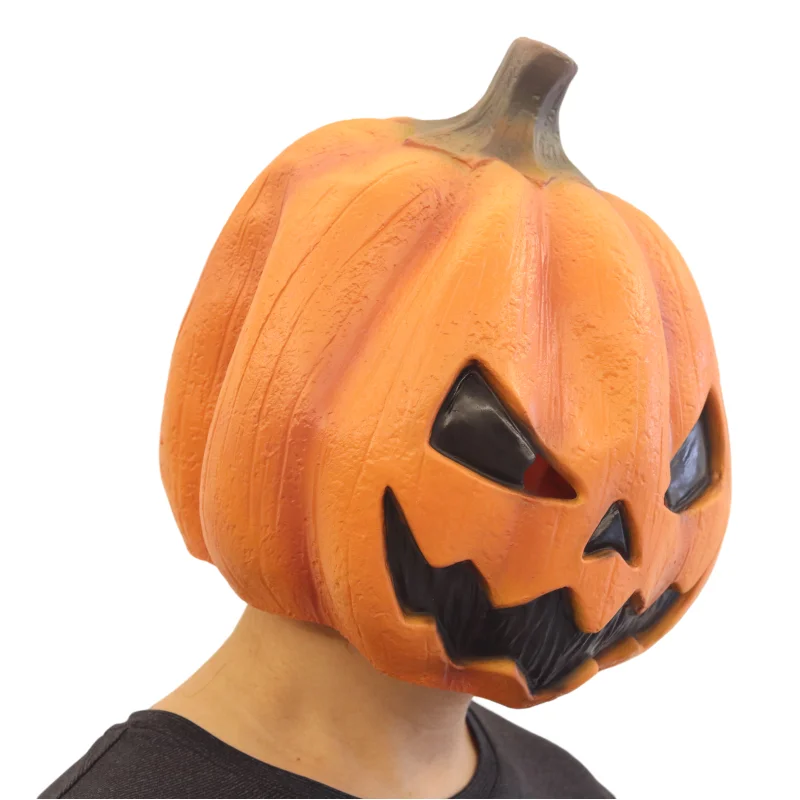 Halloween Teufel-Kürbis-Maske Cosplay Latex Vollgesichtsmaske Party Kürbiskopf Latex-Maske Gruselige Dämonen-Kostüm-Requisiten für Erwachsene – Detail 5