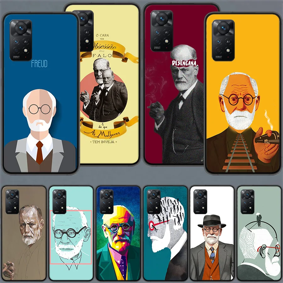 Sigmund Freud Founder of Psychoanalysis Phone Case For Xiaomi Redmi Note 12 11 Pro Plus 12S 11E 11T 11S 10 10S 9S 9T 4G 5G 9 8 8