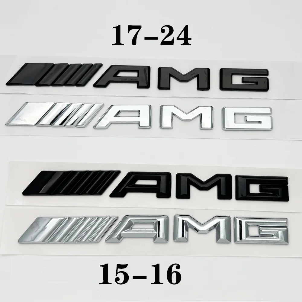 3d ABS Black Logo AMG Emblem Letters Car Trunk Badge For Mercedes Benz W204 W205 W176 W177 W212 W213 AMG Sticker Accessories