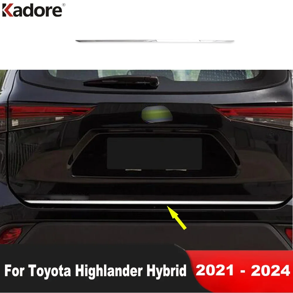 

For Toyota Highlander XU70 Kluger Hybrid 2021-2023 2024 Steel Rear Trunk Lid Cover Trim Tailgate Molding Strip Car Accessories