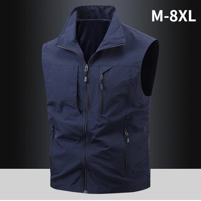 Men's Middle-aged Outdoor Fishing Vest Casual Thin Tooling Waistcoat Work Vest Photographer Work Vest for Hiking Travel Hunting