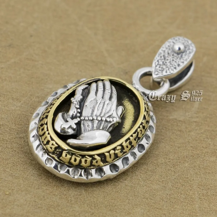 

925 Sterling Silver Charms Details Praying Virgin Mary Pendant 9R018