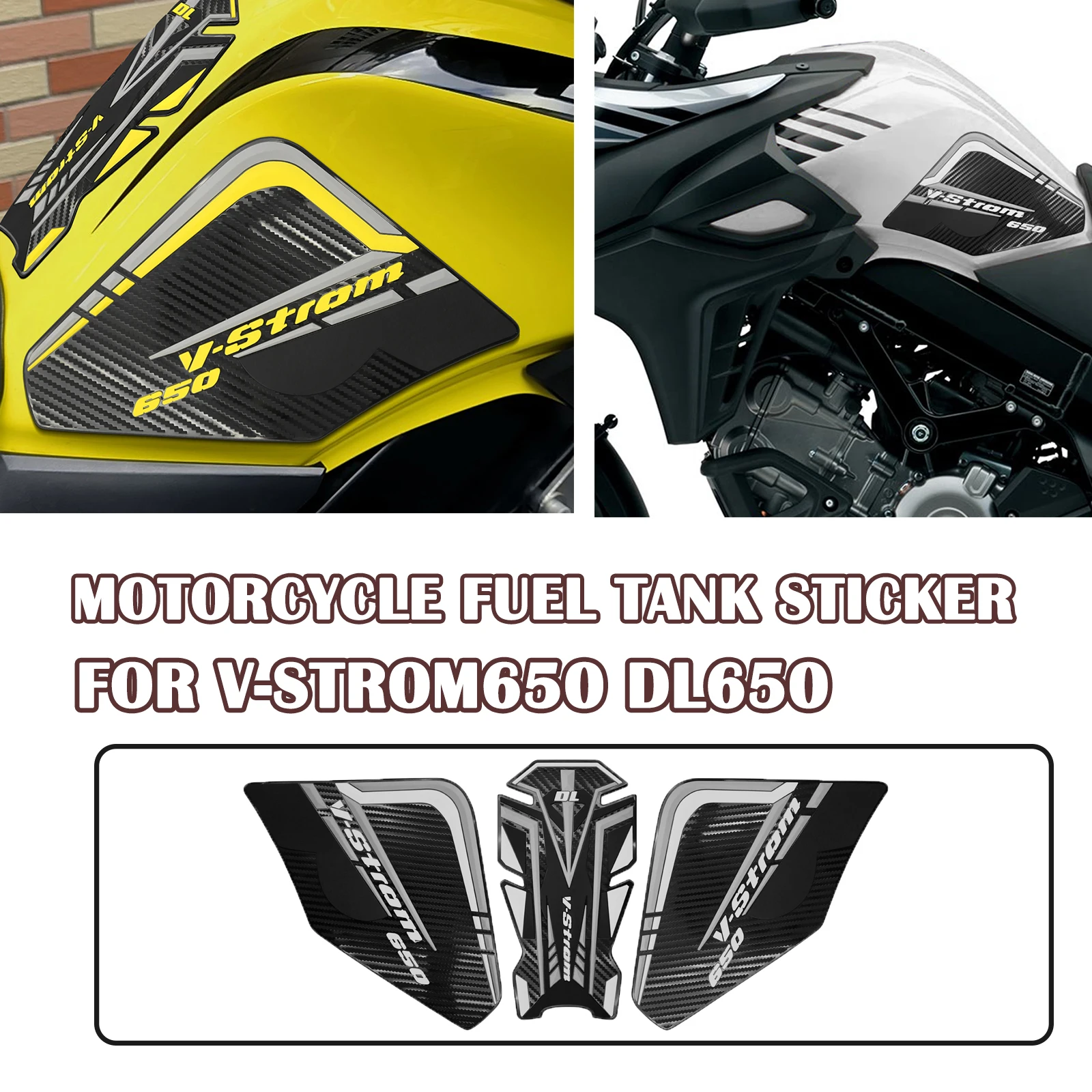 

Motorcycle Accessories Side Fuel Tank Pads Protector Stickers Knee Grip Traction Pad For VSTROM 650 V-Strom 650 DL650 2017-2023