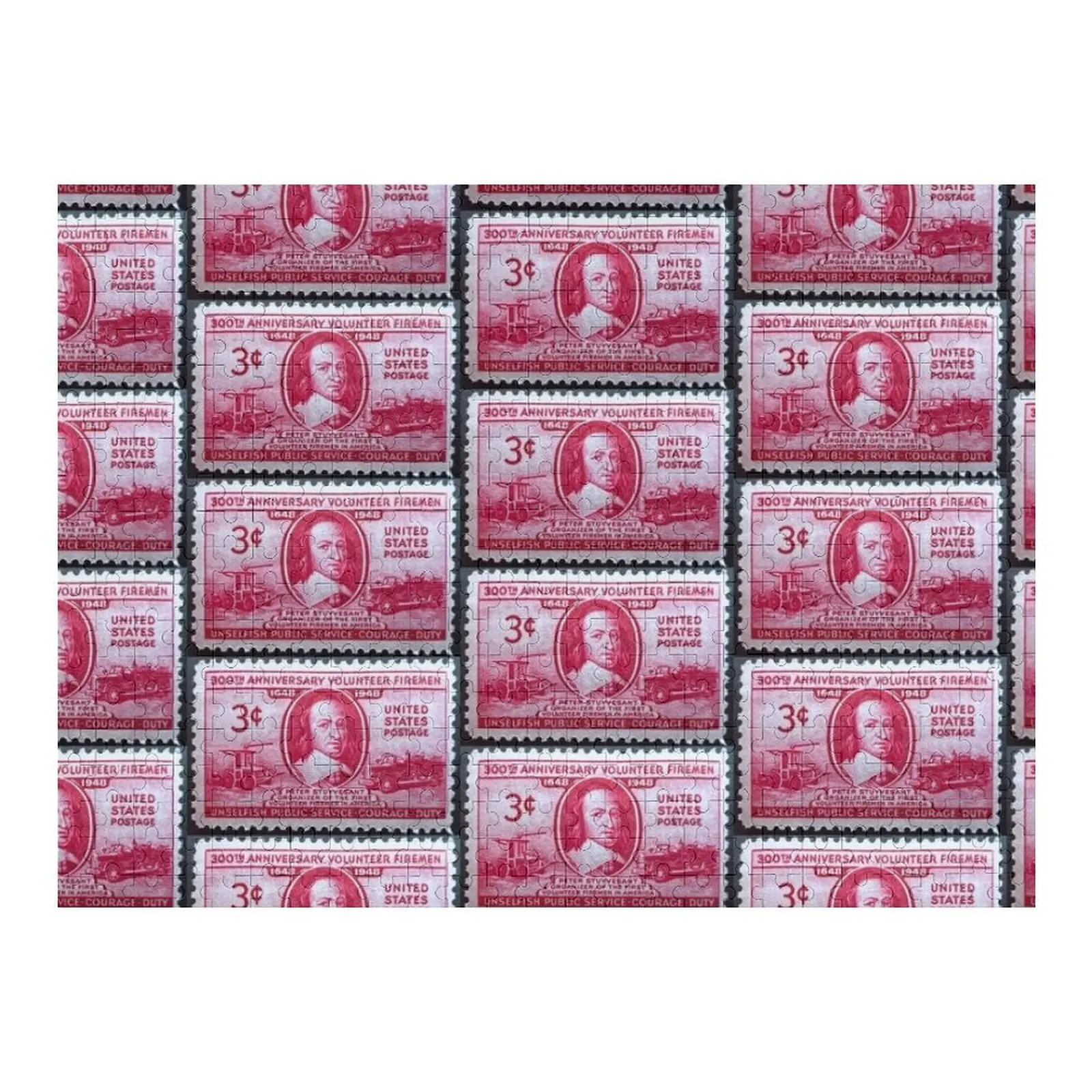 

Fire Fighter Vintage Postage Stamp Jigsaw Puzzle Photo Custom Personalized Kids Gifts Personalized Gift Ideas Puzzle