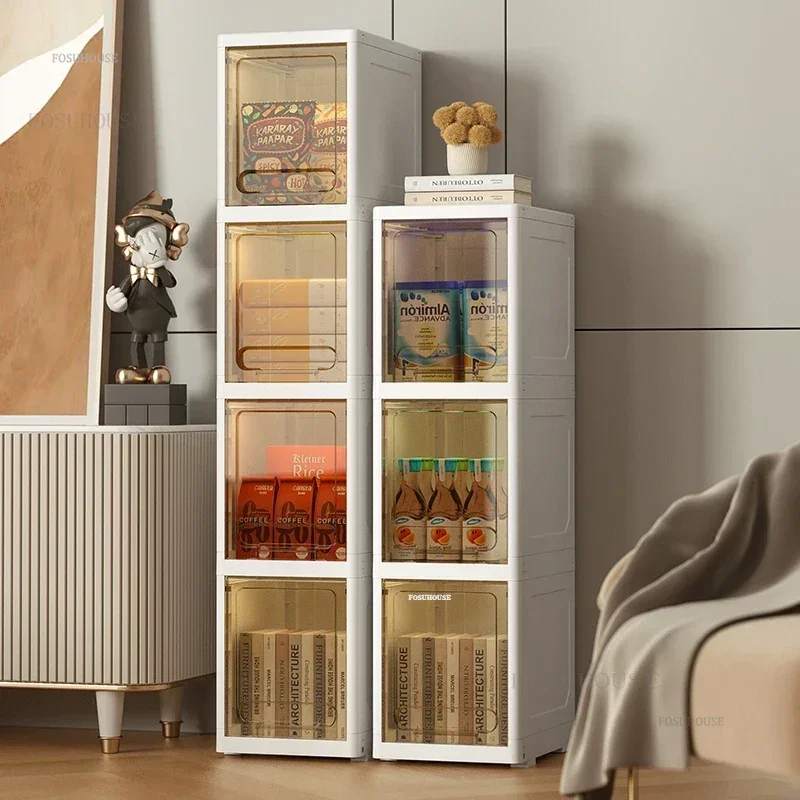 Modern Minimalist Storage Racks for Kitchen Flip-top Bathroom Furniture Narrow Gap Storage Cabinet Refrigerator Bathroom Cabinet