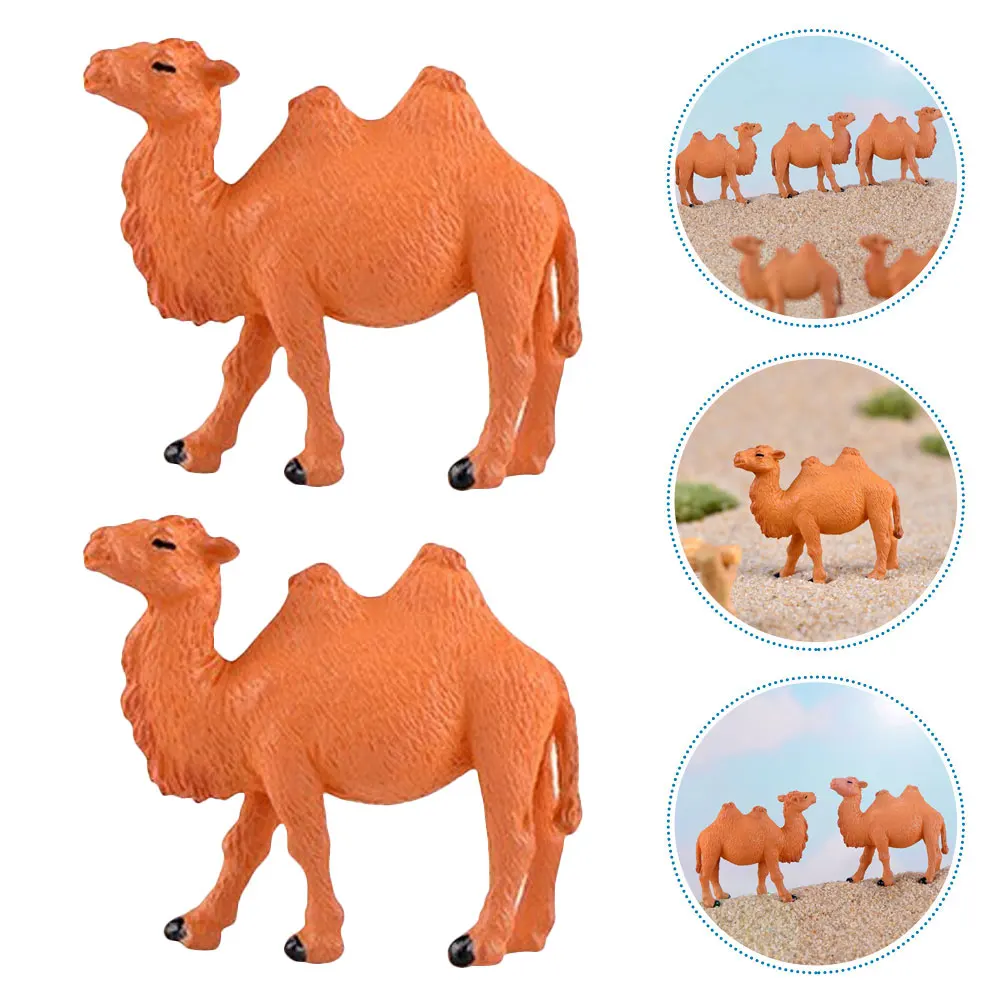 8 figurine di cammello in miniatura, decorazioni di animali in plastica per scrivania, giardino, micro paesaggistica, accessori fai da te