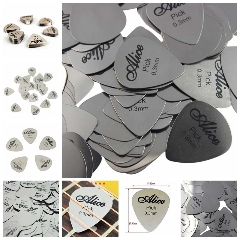 5Pcs/10Pcs Metal Guitar Picks Durable Professional Bass Ukelele Guitar Picks Electric Guitarra Accesorios