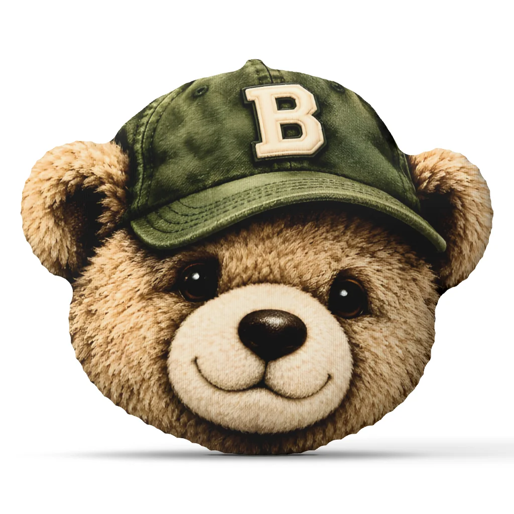 Bncmap Teddy Bear Letter B Varsity Mascot Cushion Irregular Stuffed Throw Pillow Home Decor Gift Sofa Bed