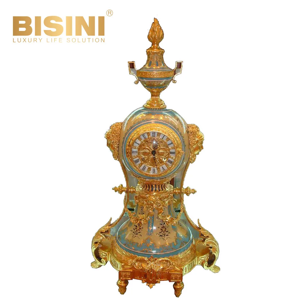 High-end Villa French Home Use creative Clock Light Luxury Exquisite Ceramic Decoration Retro Tabletop Clock