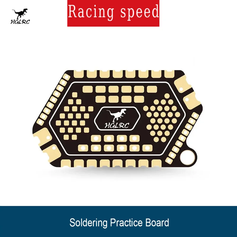 

HGLRC Double-Sided Full Copper PCB Soldering Trainer, Anti-Oxidation Compact Size for Beginner FPV Drone Skill Practice