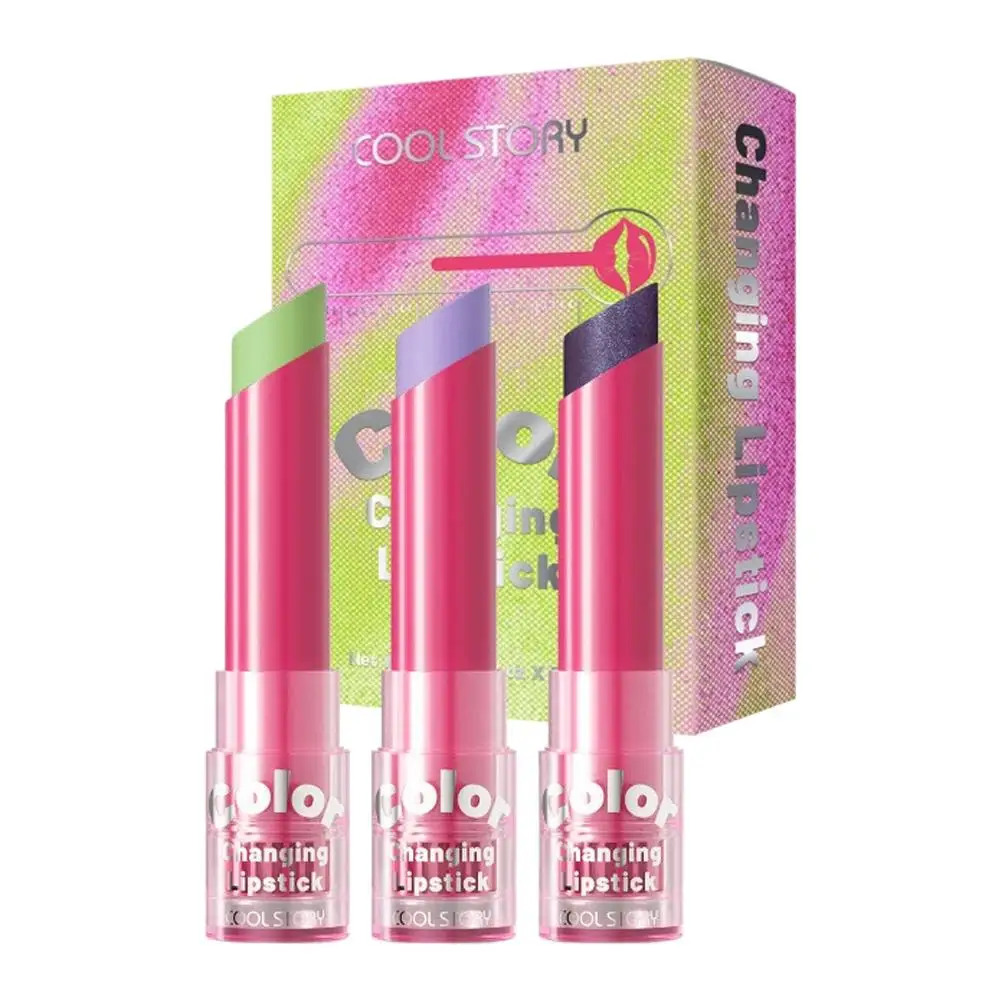 3 個/セット 自然にインスパイアされた色が変わるリップバーム - 保湿、長持ち、すべての肌タイプに適した温度に敏感なペースト