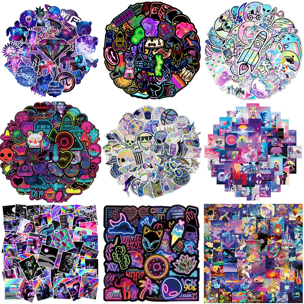 

10/30/50PCS Vaporwave Neon Stickers Series Aesthetic Graffiti DIY Skateboard Helmet Suitcase Laptop Luggage Decoration Wholesale