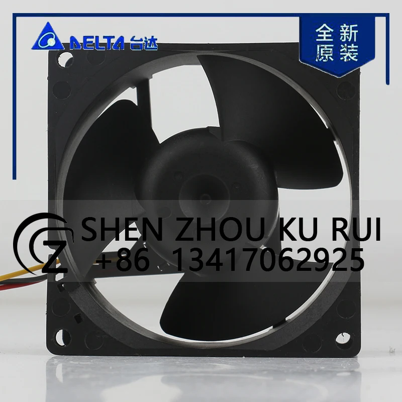 دلتا 5 فولت 24 فولت 48 فولت DC12V 0.62A التيار المتناوب EC 8038 80X80X38 مللي متر 8 سنتيمتر ثلاثة أسلاك قياس السرعة الكرة تحمل العاكس EFB0812HHE مروحة التبريد #3