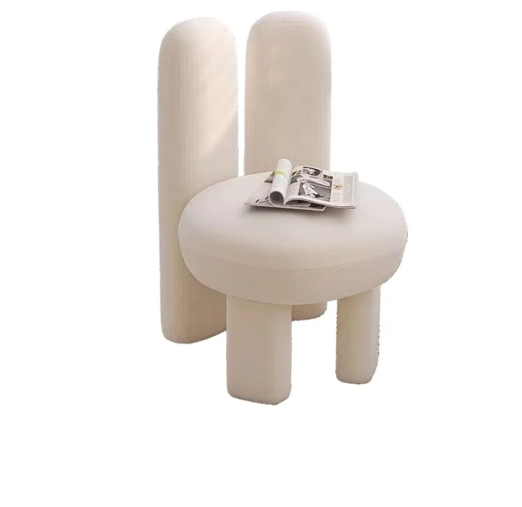 Modern simple tufted manicure makeup chair with modular casual backrest for living room dressers or hotel dining