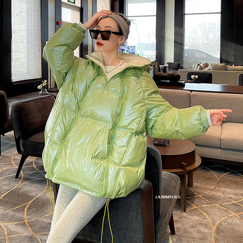 

Thick Winter Puffer Bread Jacket Hooded Women Parka Fashion Warm Outwear Long Down Cotton Padded Coat Female