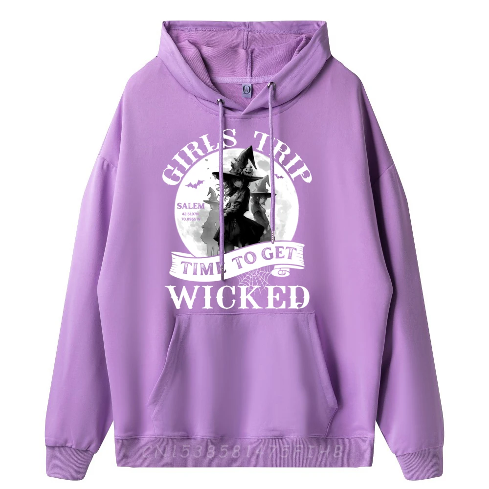 Halloween Costume Girls Trip Salem Time To Get Wicked Graphic Sweatshirts Moderate Elasticity Harajuku Punk Style