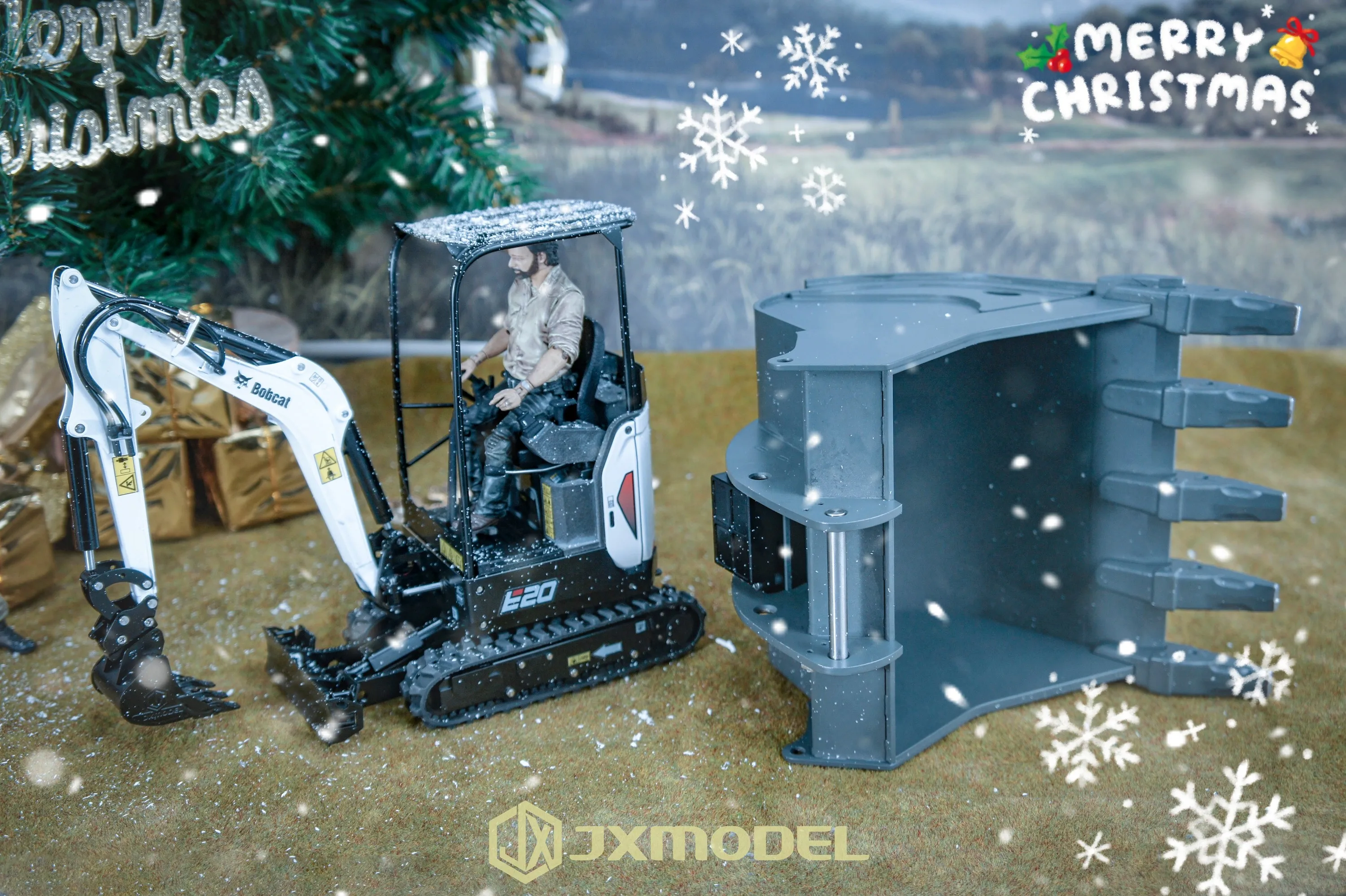 JXmodel JX-E20 mini excavadora RTR 1/14 metal electrónico hidráulico control remoto modelo de escritorio ​