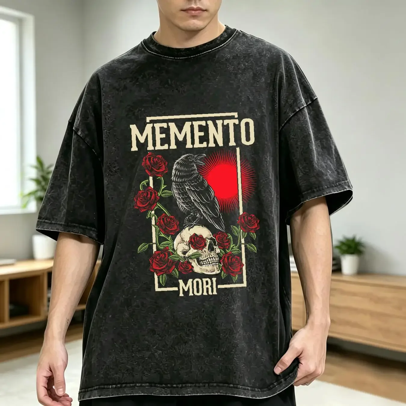 washed T Shirt NEW LIMITED Memento Mori Stoicism Philosophy Stoic Philosopher Quote S 3XL vintage Washed Versatile