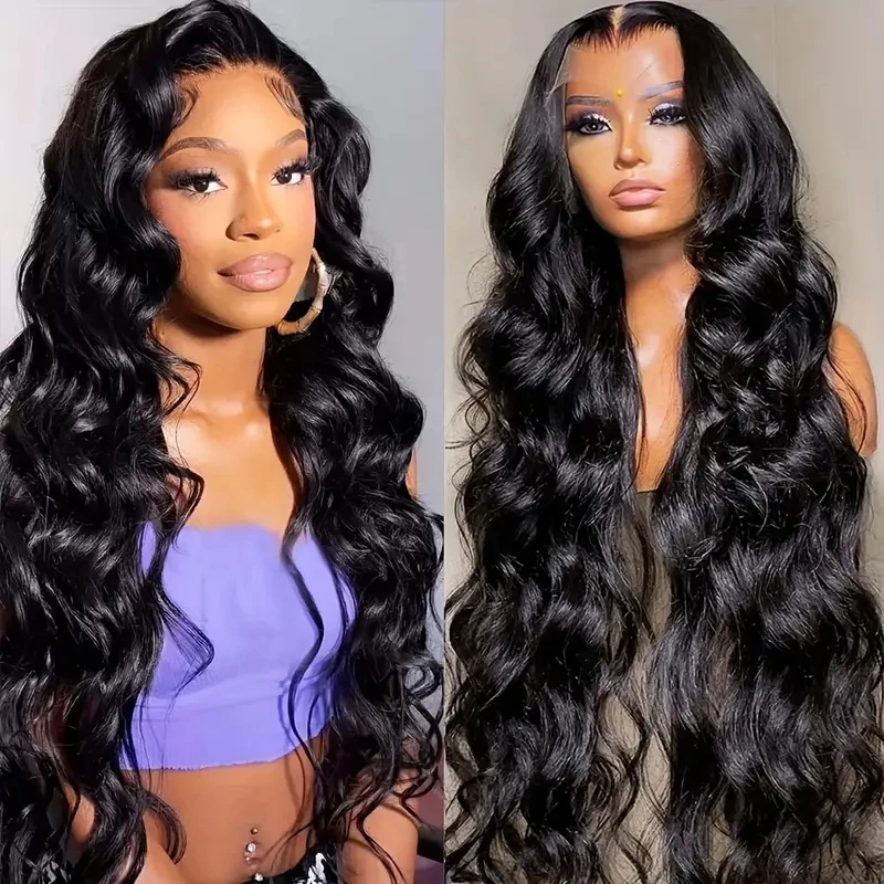 180% Brazilian 26 28 Inch Body Wave HD Lace Frontal Wigs PrePlucked 13x4 13x6 Transparent Lace Front Human Hair Wig For Women