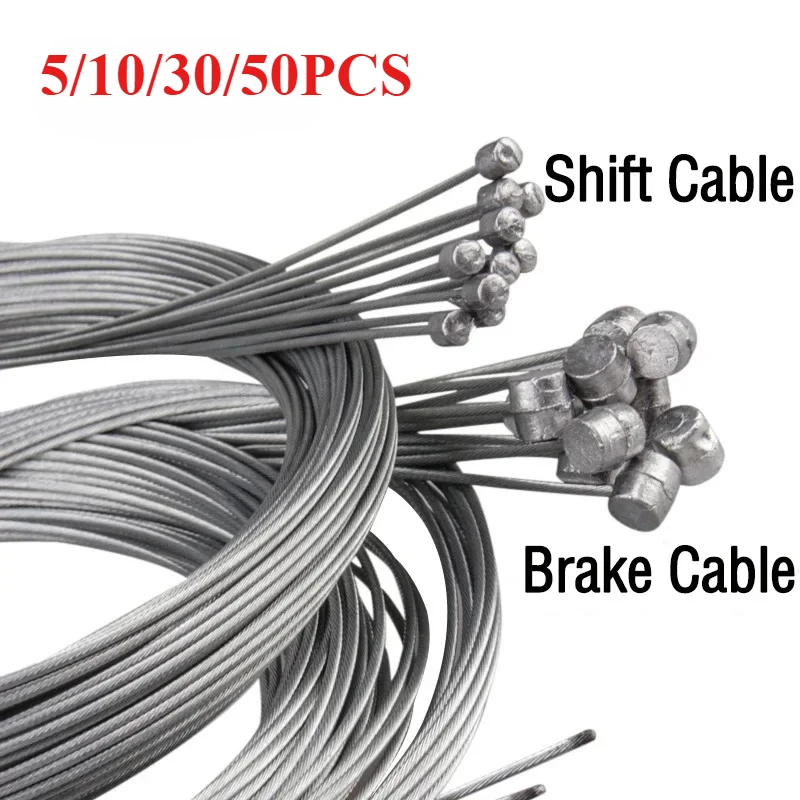 5/10/30pcs2M MTB Bicycle Brake Line Bicycle Speed Line Fixed Gear Shifter Gear Brake Cable Set Core Inner Wire for MTB Road Bike