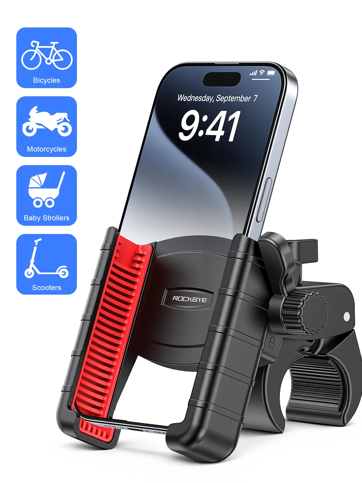 Motorrad-Handyhalterung, rutschfester, stoßfester Handyhalter für Elektrofahrräder, Roller, für 4,7-7-Zoll-Telefone
