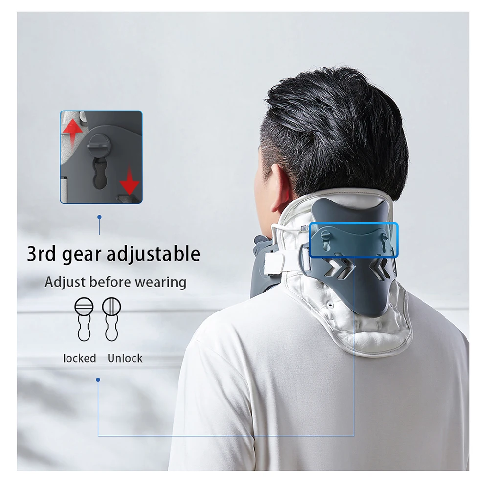 Neck Cervical Traction Neck Stretcher Cervical Vertebra Tractor Cervical Spine Brace Airbag Adjustable Neck Massager Support