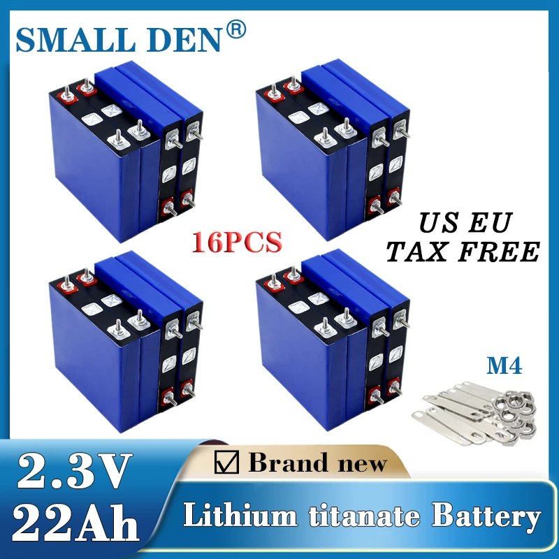 16pcs New 2.3V 22Ah Lithium titanate LTO battery 25C High power DIY 12v 24v Electric boat motorcycle Solar RV Speaker Car start