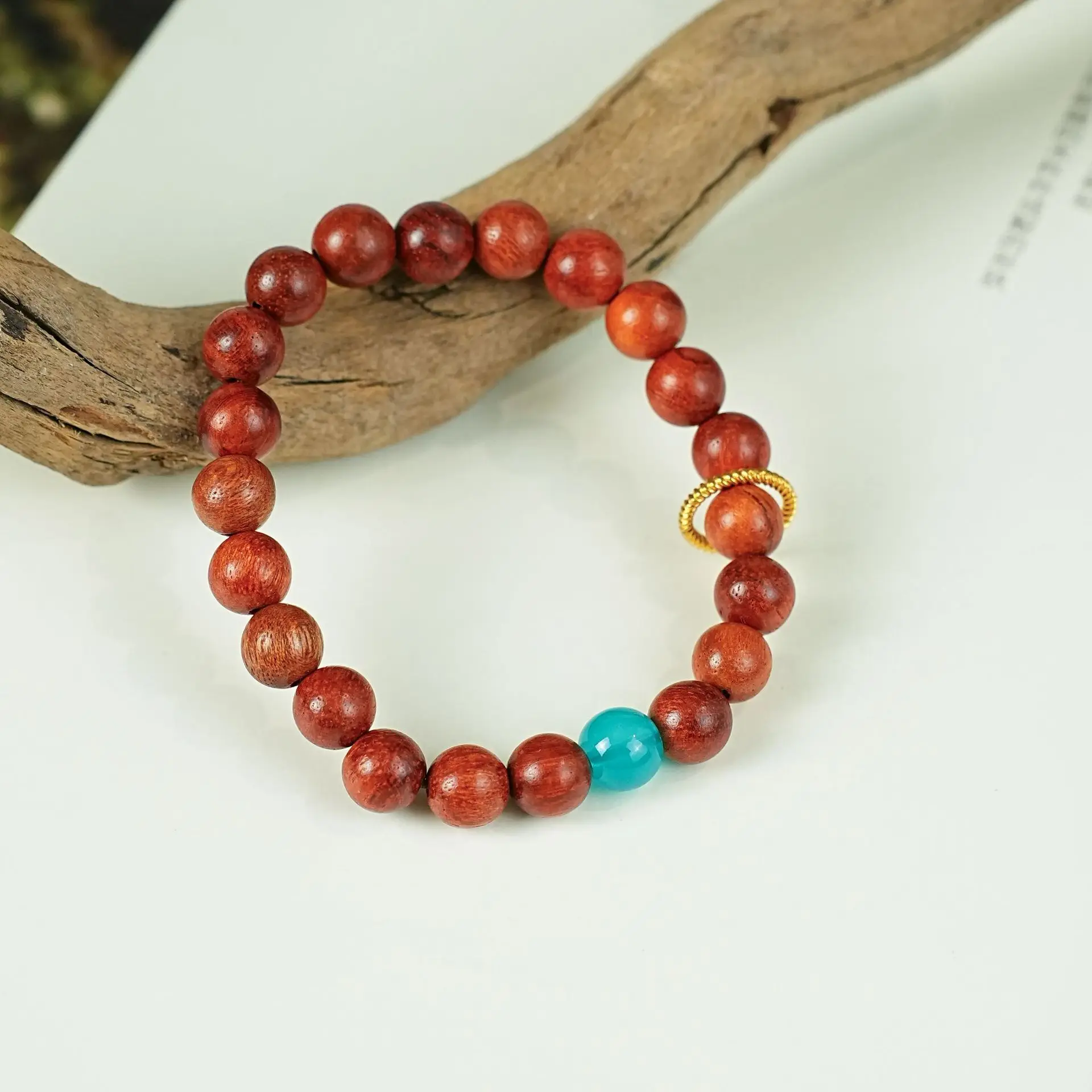 

Red Sandalwood Natural Wood Bead Bracelet Buddhist Beads Ethnic Fashion Jewelry for Women